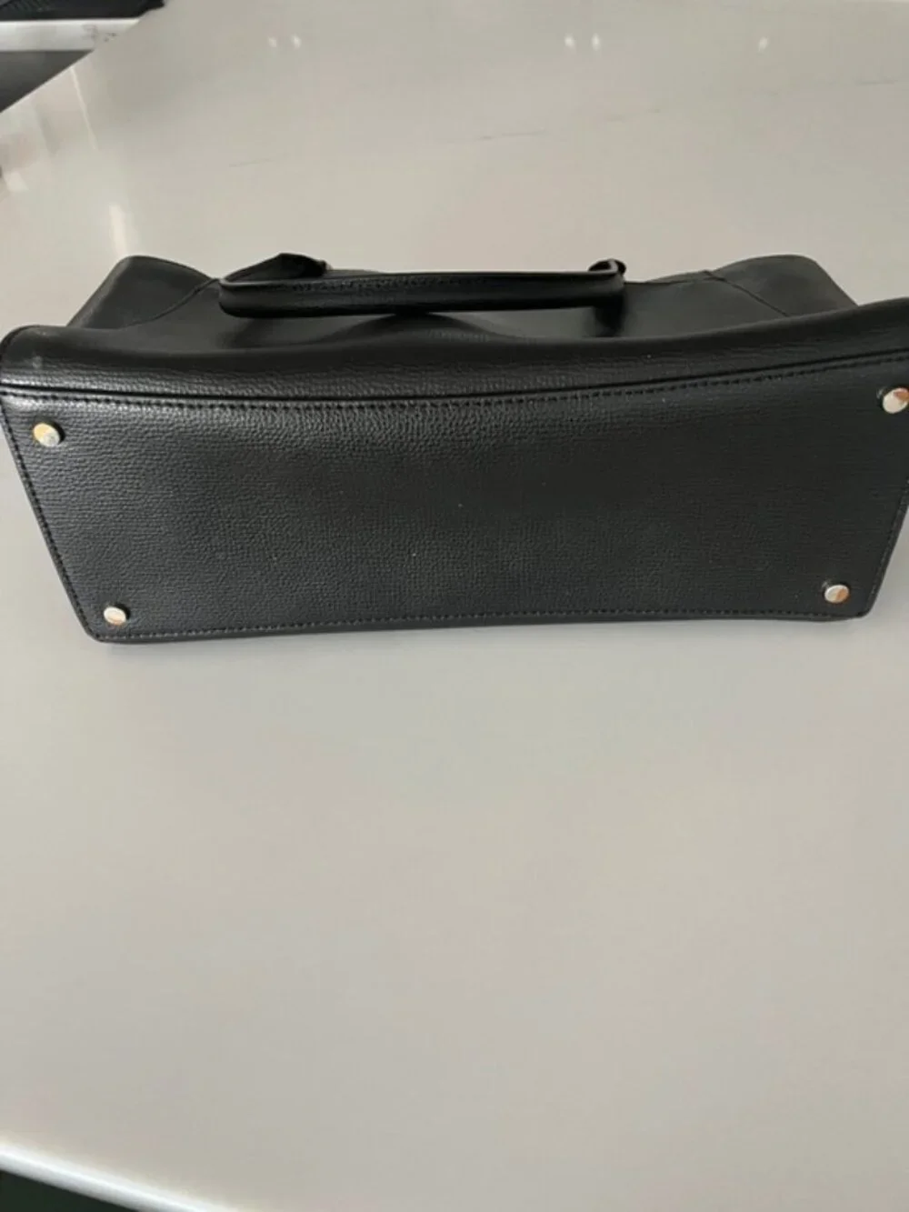 Kate Spade New York Black Pebbled Leather Structured Tote Handbag